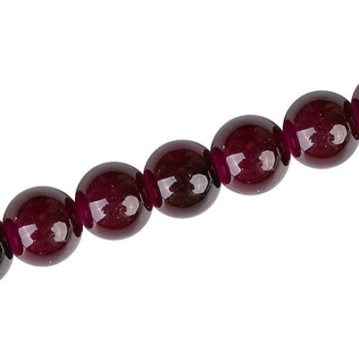 10 MM ROUND GLASS BEADS PLUM - 82 PCS