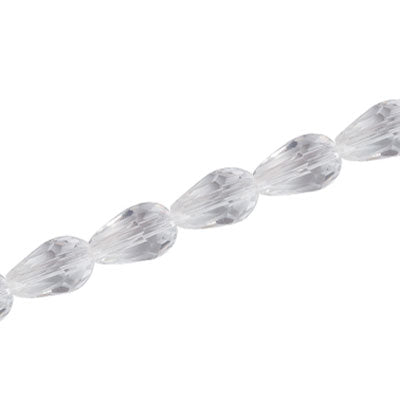 15 x 10 MM CRYSTAL TEARDROP BEADS CLEAR - APPROX 50 PCS