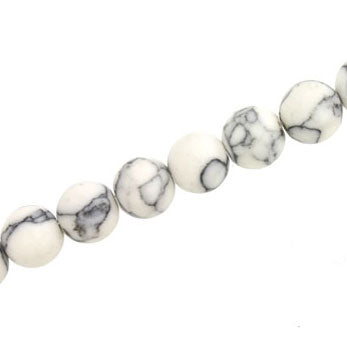 HOWLITE WHITE 10 MM ROUND - APPROX - 39 PCS