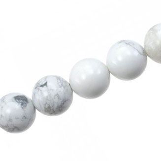 HOWLITE WHITE 14 MM ROUND - APPROX - 28 PCS