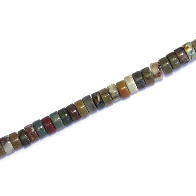 IMPERIAL JASPER 4.5 MM X 2 MM DISC BROWN - APPROX 190 PCS