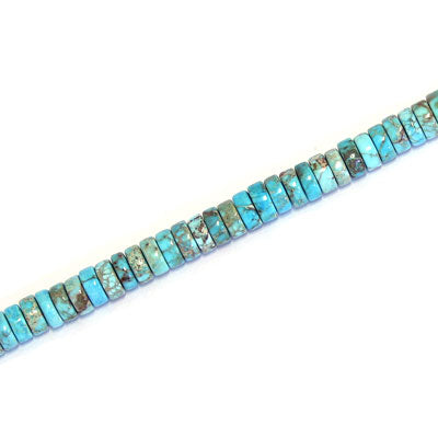 IMPERIAL JASPER 4.5 MM X 2 MM DISC AQUA - APPROX 190 PCS