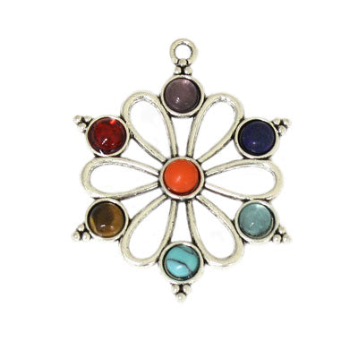 CHAKRA CHARM 37 MM SILVER  - 1 PC