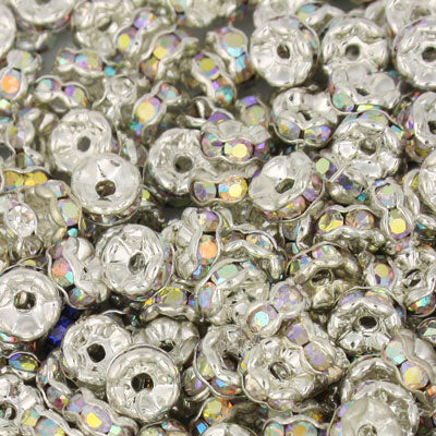 5MM RHINESTONE RONDELLE SPACER AB - 7 PCS