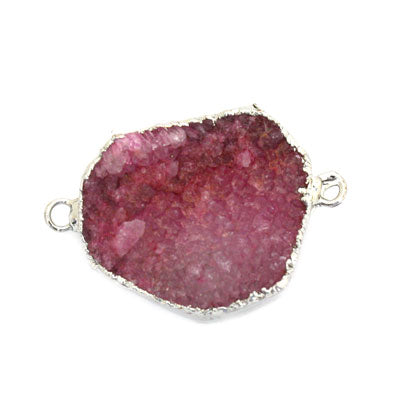 DRUZY AGATE CONNECTOR PINK 35 MM - 1 PC