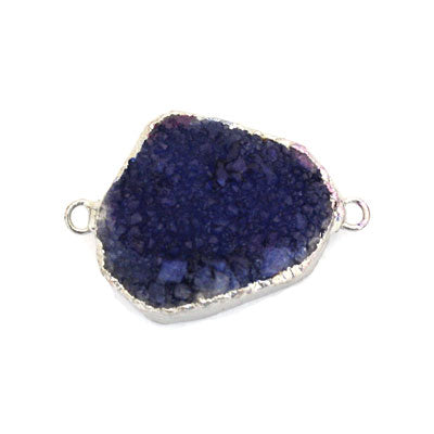 DRUZY AGATE CONNECTOR DARK BLUE 35 MM - 1 PC