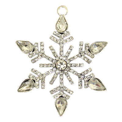 PENDANT CHARM 52 MM SILVER WITH RHINESTONES - 1 PC