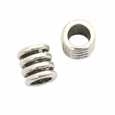 9 MM (6 MM HOLE) SILVER BEADS - 10 PCS