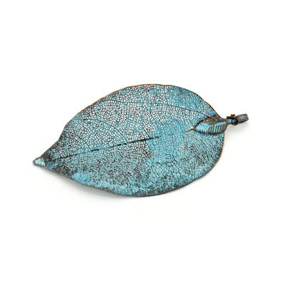 LEAF PENDANT / CHARM APPROX 65 MM BLUE - 1 PC