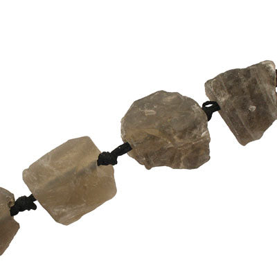 SMOKY QUARTZ ROUGH BEADS APPROX 20 MM - APPROX 14 PCS