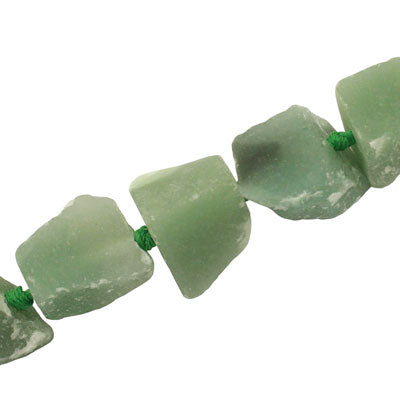 AVENTURINE ROUGH BEADS APPROX 20 MM - APPROX 14 PCS