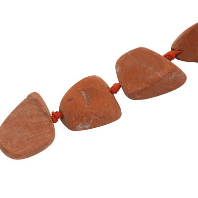 RED JASPER ROUGH BEADS APPROX 20 MM - APPROX 14 PCS