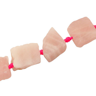 ROSE QUARTZ ROUGH BEADS APPROX 20 MM - APPROX 14 PCS