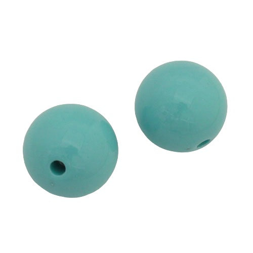 18 MM ROUND BEADS - OPAQUE MINT - 10 PCS