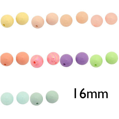 16 MM ROUND OPAQUE BEADS - 15 PCS