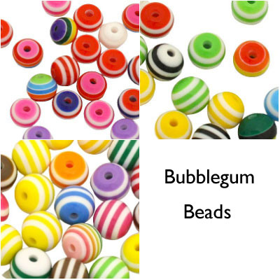 STRIPED BUBBLEGUM ROUND BEADS