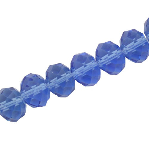 14 X 10 MM CRYSTAL RONDELLE BEADS BLUE - APPROX 60 / PCS