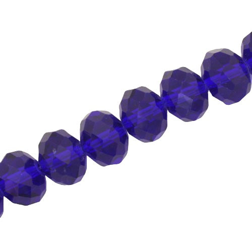 14 X 10 MM CRYSTAL RONDELLE BEADS ROYAL BLUE - APPROX 60 / PCS