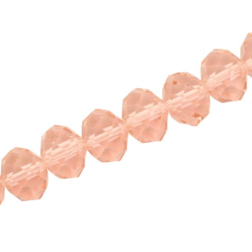 14 X 10 MM CRYSTAL RONDELLE BEADS CHAMPAGNE PINK - APPROX 60 / PCS