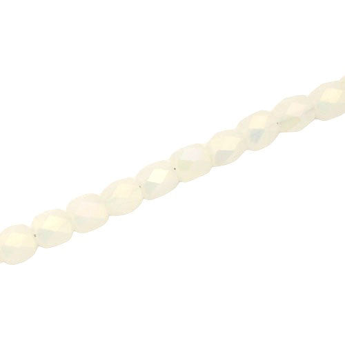 4 MM FACETED CRYSTAL BEADS WHITE - APPROX 100 PCS