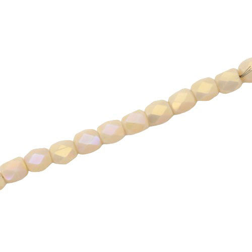 4 MM FACETED CRYSTAL BEADS LIGHT CREAM - APPROX 100 PCS