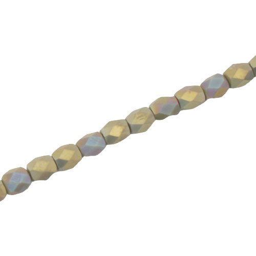 4 MM FACETED CRYSTAL BEADS GRAY AB - APPROX 100 PCS