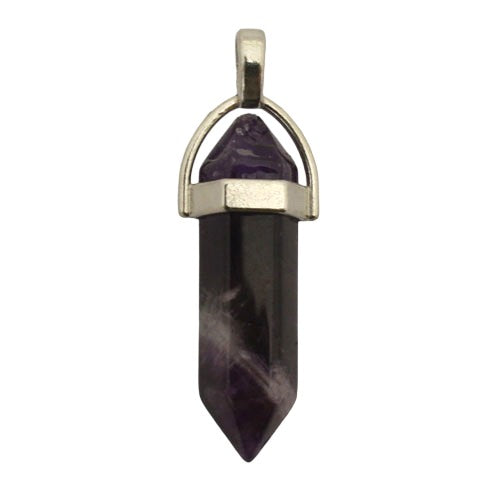 AMETHYST DOUBLE POINT PENDANT 40 MM - 1 PCS