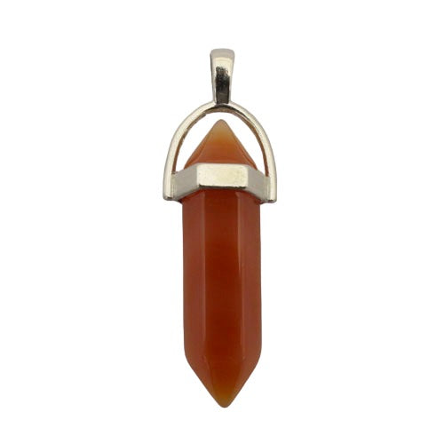 CARNELIAN DOUBLE POINT PENDANT 40 MM - 1 PCS