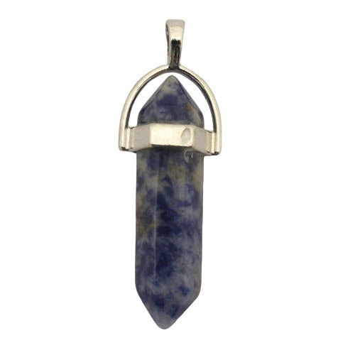 SODALITE DOUBLE POINT PENDANT 40 MM - 1 PCS