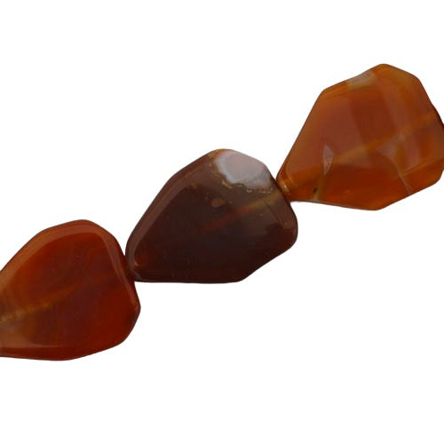 AGATE TEARDROP WHITE/BROWN APPROX 38 X 27 MM - 16 PCS