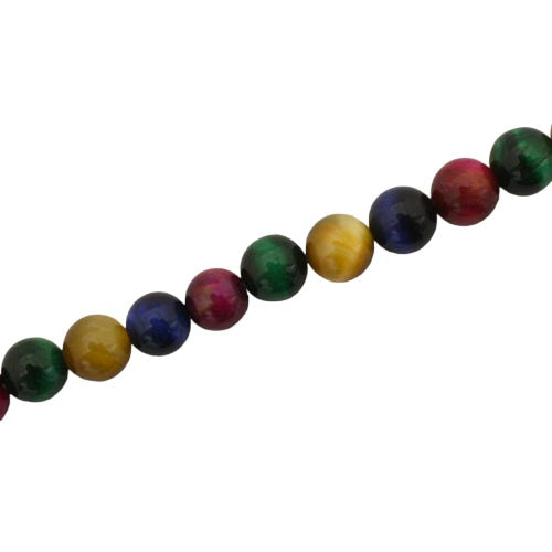 TIGER EYE MIX COLOUR 6MM BEADS - 65 PCS