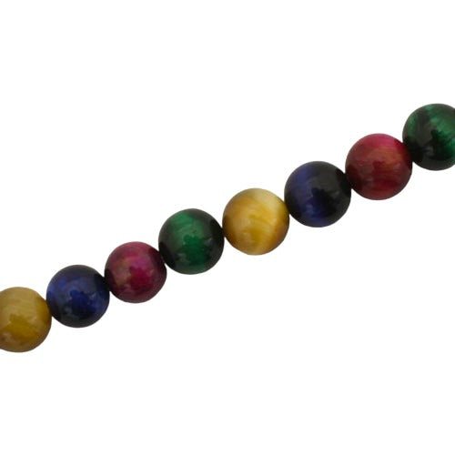 TIGER EYE MIX COLOUR 8MM BEADS - 46 PCS