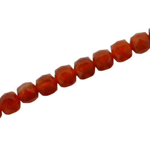 RED AGATE FACETED ROUND 7 MM BEADS - 46 PCS