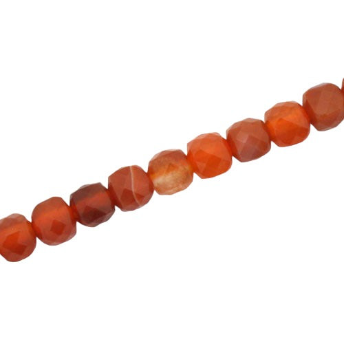 AGATE 6 MM FACETED CUBE ORANGE - APPROX 60 PCS