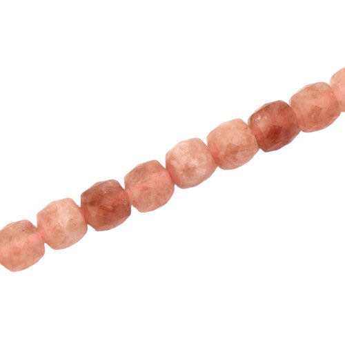 SUNSTONE 7 MM FACETED CUBE - APPROX 45 PCS