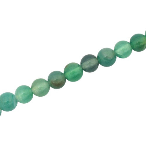 AGATE 6 MM ROUND BEADS GREEN - APPROX 62 PCS