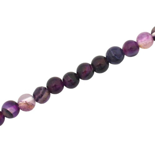 AGATE 4 MM ROUND BEADS PURPLE  - APPROX 90 PCS