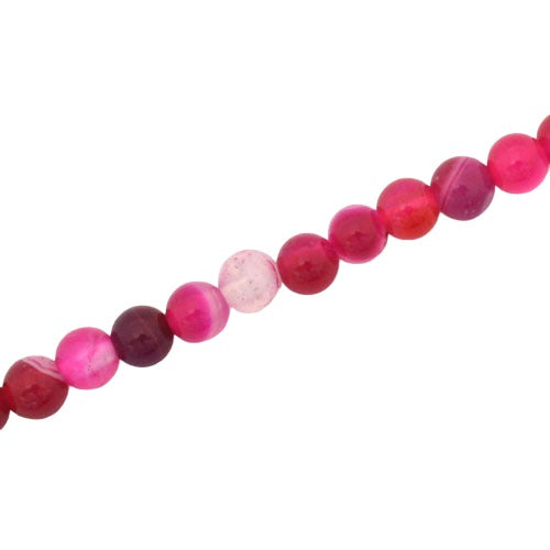 AGATE 4 MM ROUND BEADS PINK - APPROX 90 PCS