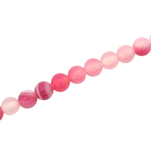 AGATE 6 MM ROUND BEADS PINK - APPROX 62 PCS