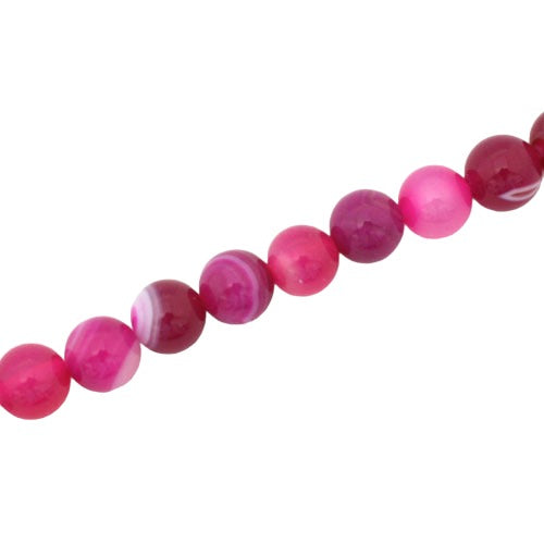 AGATE 8 MM ROUND BEADS PINK - APPROX 48 PCS