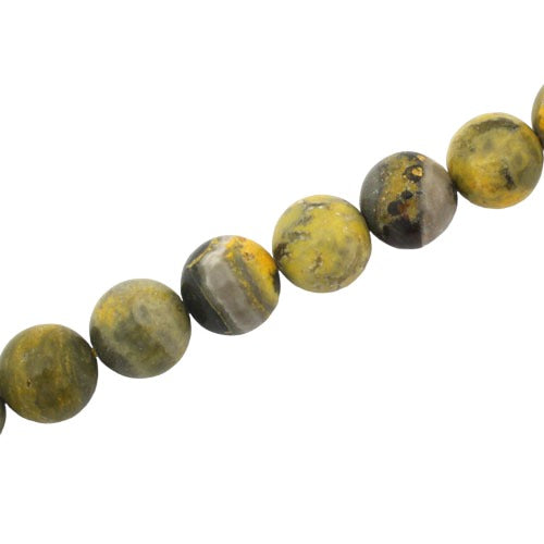 BUMBLE BEE JASPER 10 MM ROUND BEADS - APPROX 38 PCS