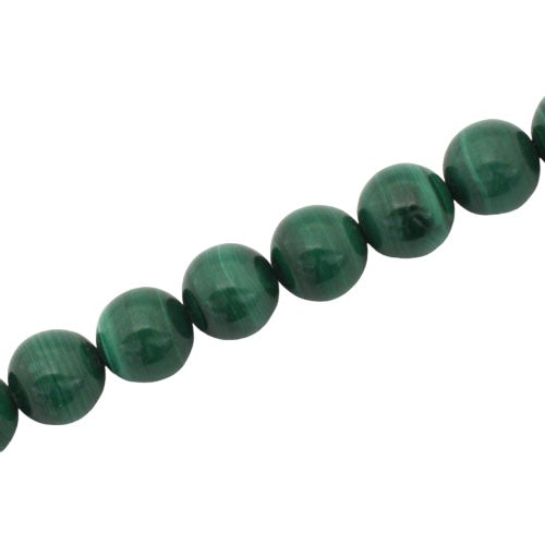 MALACHITE 10 MM ROUND BEADS - APPROX 38 PCS