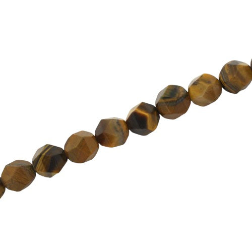 TIGER EYE 8 MM FACETED BEADS - APPROX 46 PCS