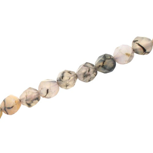 DRAGON AGATE 8 MM FACETED BEADS - APPROX 46 PCS