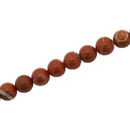 RED JASPER 8 MM ROUND BEADS - APPROX 45 PCS