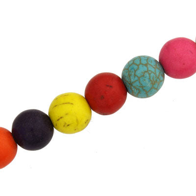 Magnesite 10 mm Multi-Colour Round - 45 pcs