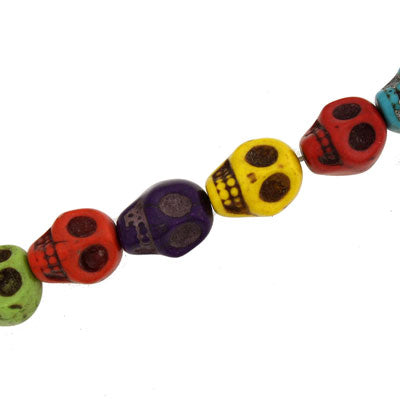 Magnesite 13 mm Multi-Colour Skull - 29 pcs