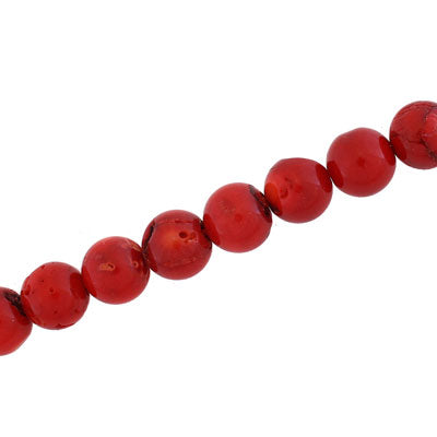 Red Coral Dyed 10 mm Round - 42 pcs