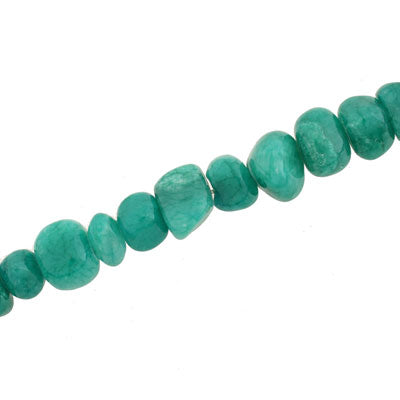 Jade Dyed Stone Beads 10 - 12 mm Teal - Approx 118 pcs