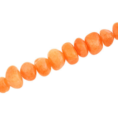 Jade Dyed Stone Beads 10 - 12 mm Orange - Approx 118 pcs